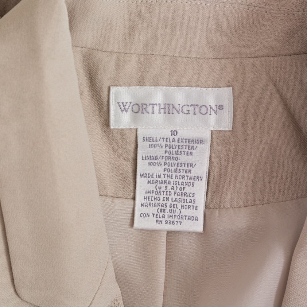 Vintage 90s pantsuit minimalist monochromatic khaki Worthington 10 - Picture 15 of 16